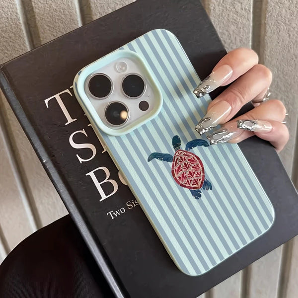 Striped Turtle Phone Case