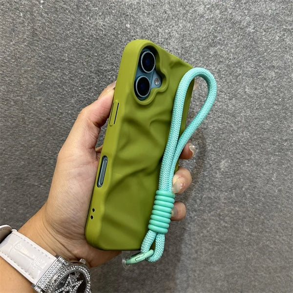 Wrinkle Matte Wrist Strap Case