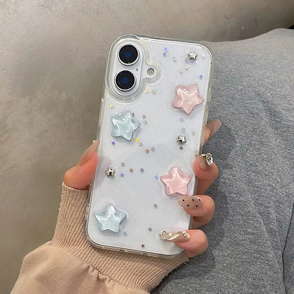 Colorful 3D Star Glitter Case