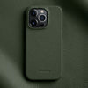 Dark leather case on iPhone showcasing grip