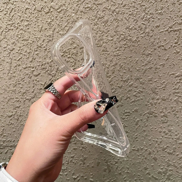 Transparent iPhone case with lifted edges for screen protection