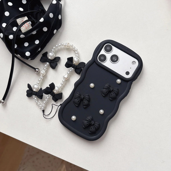 Étui pour cordon avec nœud en perles