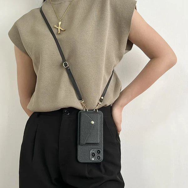 Leather Crossbody Card Case