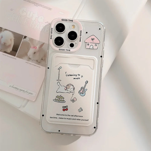 Cute Cat Card Holder Case