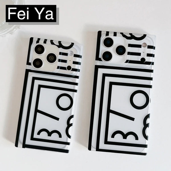 Two colorway front view of abstract lines case