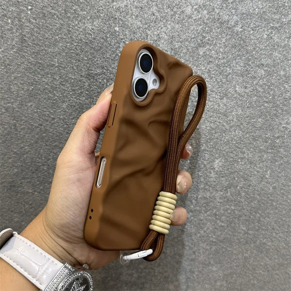 Wrinkle Matte Lanyard Case