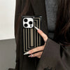 Galaxy-like striped pattern on Minimal Black Frame Case with raised edges