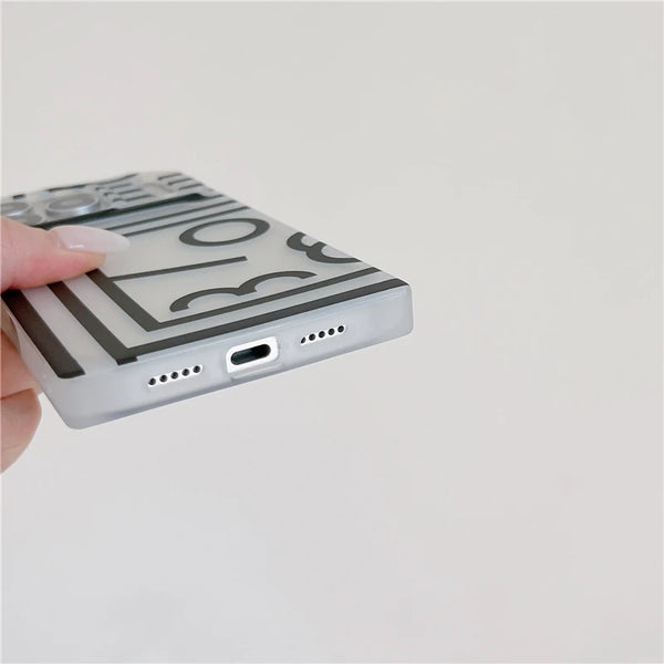 Geometric pattern close-up on clear case