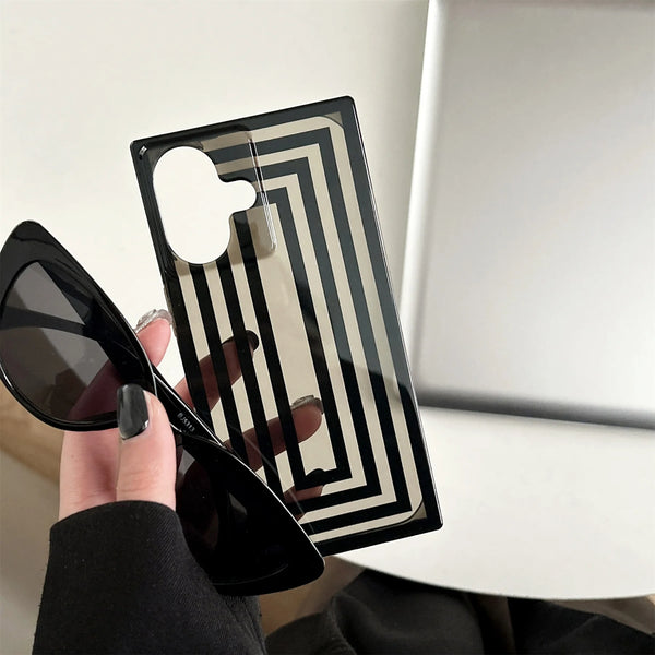 Étui Transparent à Cadre Noir