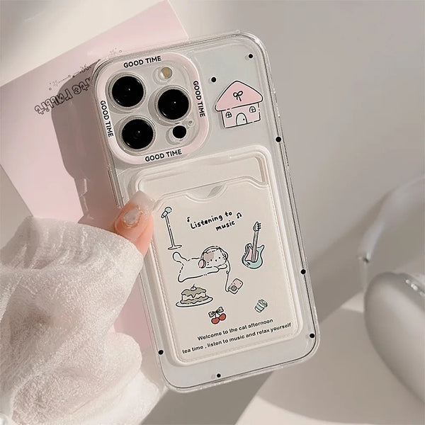 Cute Cat Card Holder Case