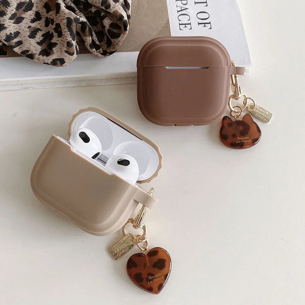 Leopard Heart Cat AirPods Case