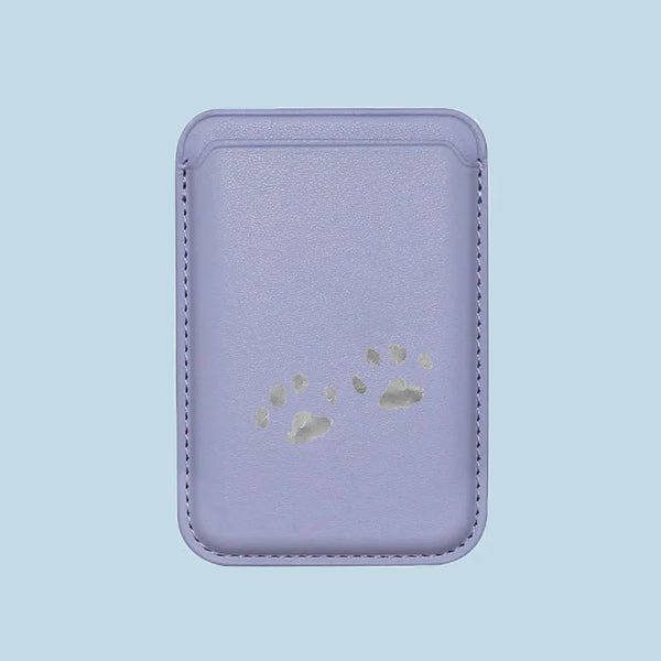 Purple Cat Paw MagSafe Card Holder close-up