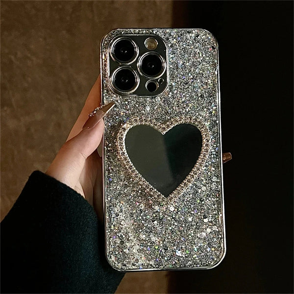 Cute Aesthetic Heart Mirror Case
