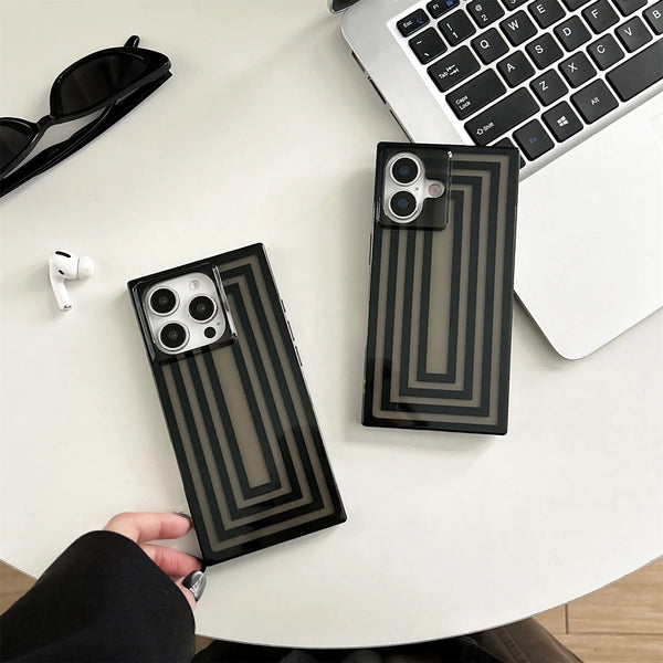 Étui Transparent à Cadre Noir