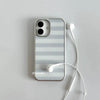 Close-up of case edge with subtle stripe pattern.