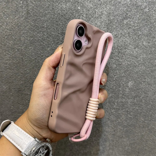Wrinkle Matte Lanyard Case