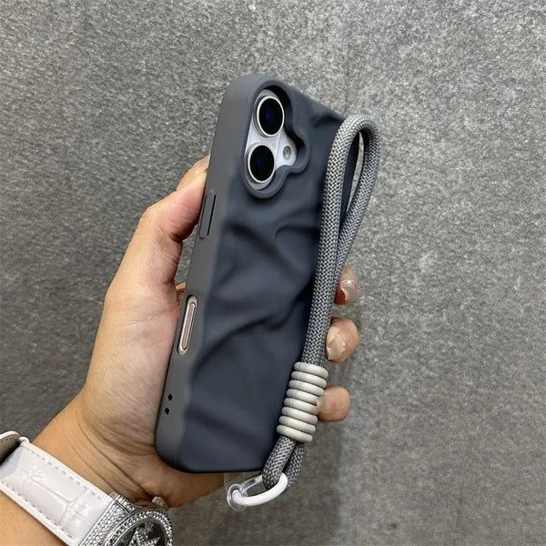 Wrinkle Matte Lanyard Case