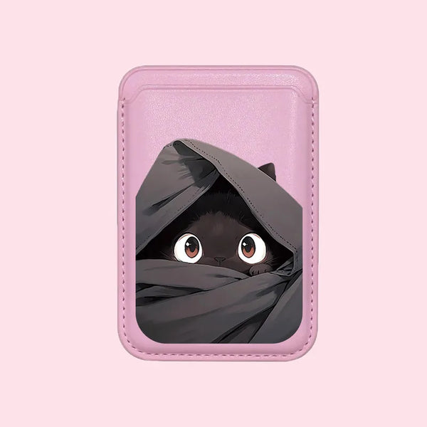 Black Cat MagSafe Card Holder