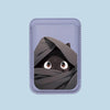 Close-up of stitching on cat card holder case
