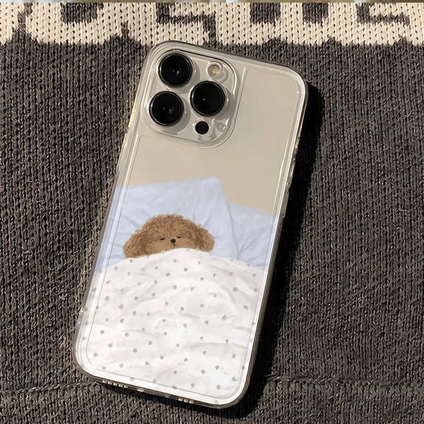 Cat-Print case on iPhone with anti-yellowing clear TPU