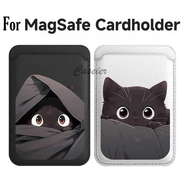 Black Cat MagSafe Card Holder