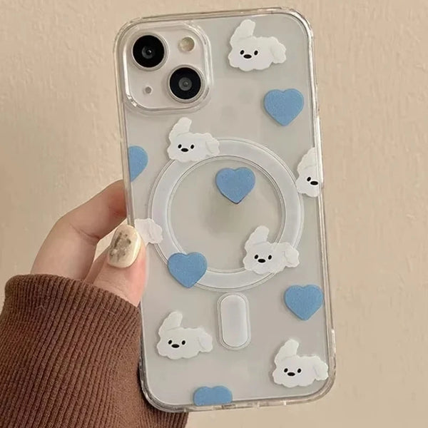 Étui cœur chiot Kawaii