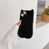 Black silicone cat-ear phone case on iPhone 11 Pro Max
