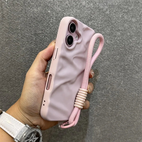 Wrinkle Matte Lanyard Case