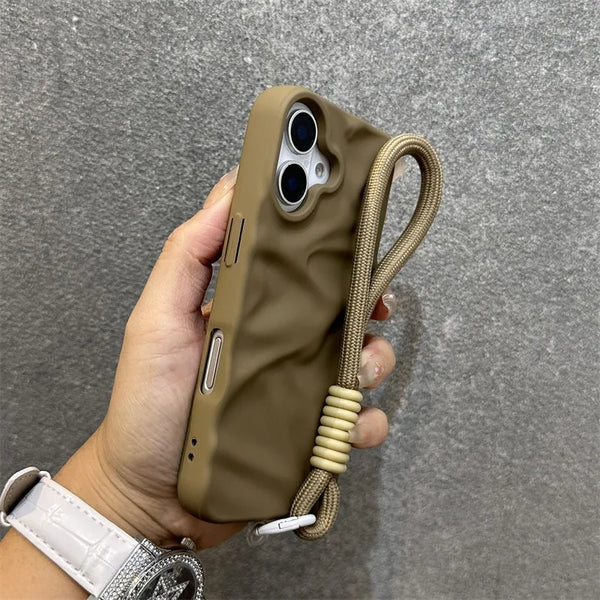 Wrinkle Matte Lanyard Case