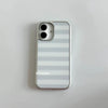 Gray White Stripe Case on iPhone showing striped back design.