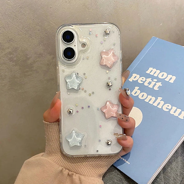 Colorful 3D Star Glitter Case