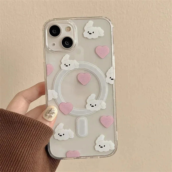 Étui cœur chiot Kawaii