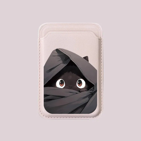 Black Cat MagSafe Card Holder