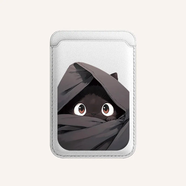 Black Cat MagSafe Card Holder