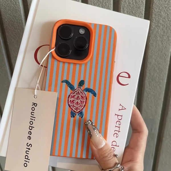 Striped Turtle Phone Case