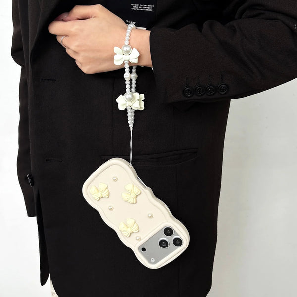 Étui pour cordon avec nœud en perles