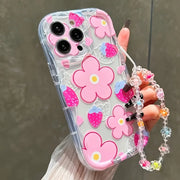Strawberry Pattern Lanyard Case