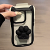 Cat Ear Grip Case with clear back and black bumper on iPhone 15 Pro Max
