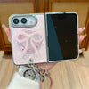 Pink pattern with bow motif on phone case back