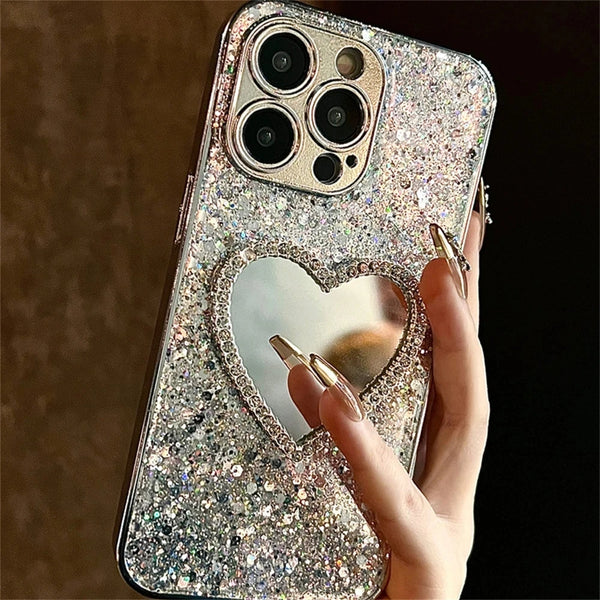 Cute Aesthetic Heart Mirror Case
