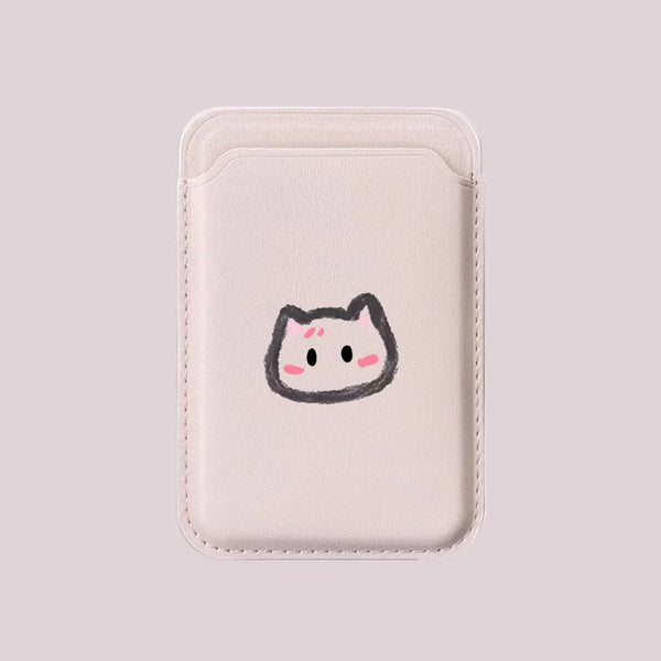 Cartoon Cat MagSafe Wallet Holder