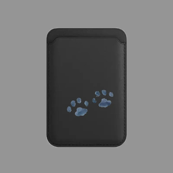 Black Cat Paw MagSafe Card Holder side view