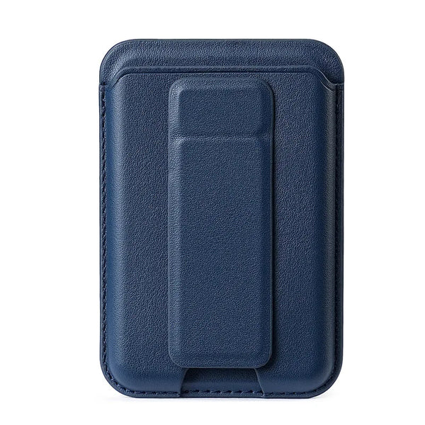 Black MagSafe Leather Stand Wallet back view with card slots
