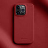 Genuine Cowhide Leather Case in dark blue texture close-up