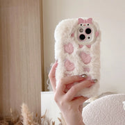 Soft Heart Fur Phone Case