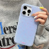Blue Polka Dot Wave silicone case on iPhone 14 Pro Max close-up