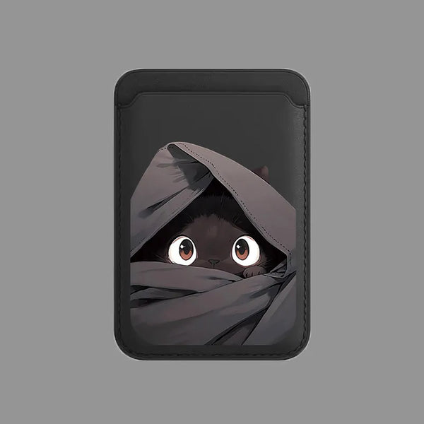 Black Cat MagSafe Card Holder