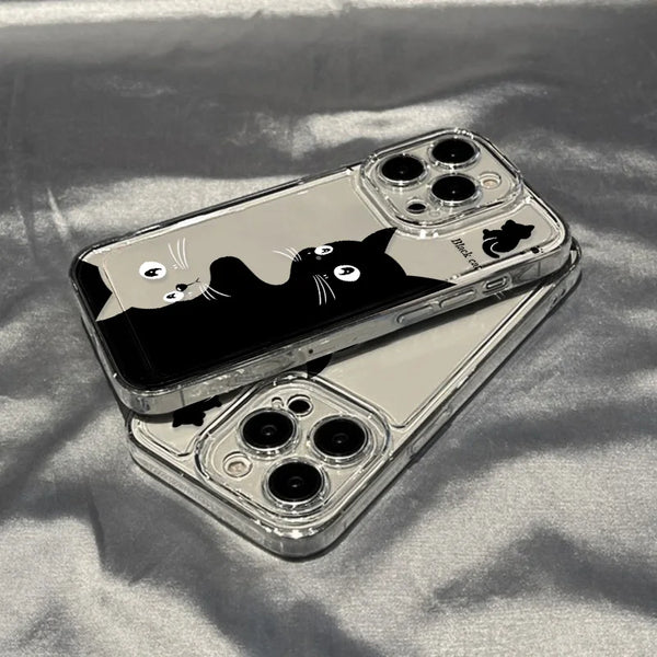 Slim profile transparent silicone case on iPhone