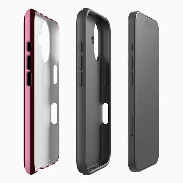 Pink two-tone striped case back close-up