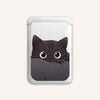 Cat-themed MagSafe card holder in silver color variant
